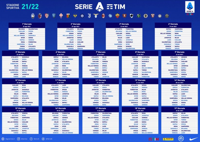 La nuova stagione partirà il 22 agosto